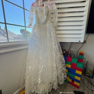 Brand new off white ball gown dress maxi dress wedding dresssoft fabric premium